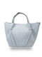 Leder Damenhandtasche Wildleder Hellblau