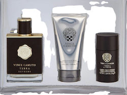 Vince Camuto Set Terra Extreme Eau De Toilette Pentru Bărbați 100 Ml + Terra Extreme Deodorant Antiperspirant Stick Pentru Bărbați 71 G + Terra Extreme Gel De Duș Și Șampon 2-în-1 150 Ml