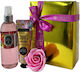 Set Eyup 150 Ml Eau De Cologne 50 Ml Cremă De Mâini Și Corp Din Gama Eyup Sabri-tuncer Săpun Trandafir În Cutie Elegantă Roz
