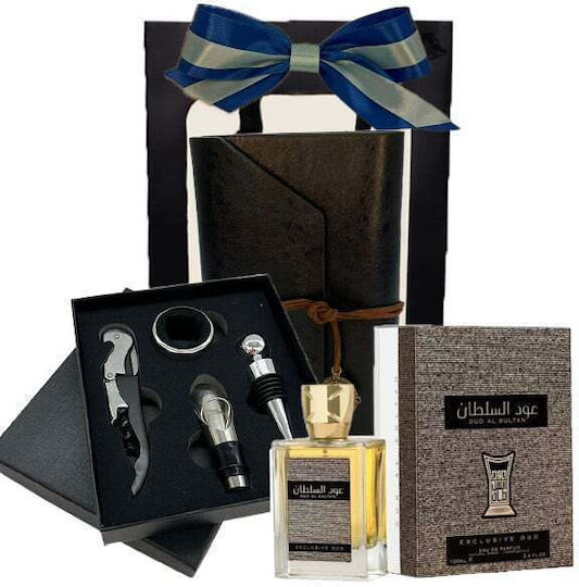 Ddes Pachet Vintage Travel Journal O Cutie Elegantă 4 Accesorii Pentru Vin Parfum Arabic Ard Al Zaafaran Oud Al Sultan Exclusiv Oud Pentru Bărbați Eau De Parfum 100 Ml