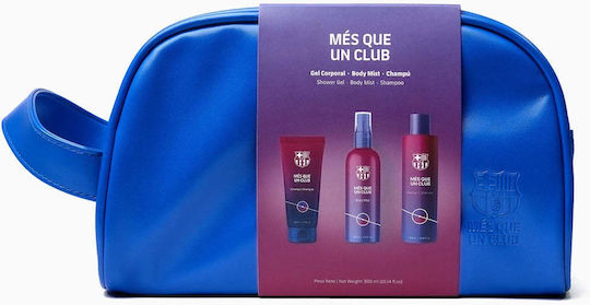 Set Cadou Îngrijire Păr și Corp Pentru Bărbați În Portfard Rezistent La Apă Fc Barcelona 3 Produse