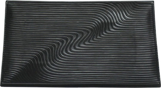 Decorative Platter Rectangular Ceramic Black 49.6x27x5cm