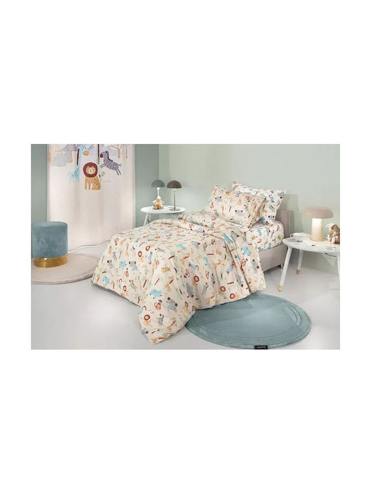 Guy Laroche Σετ Σεντόνια Μονά Βαμβακερά Jungle Natural 165x250cm 3τμχ