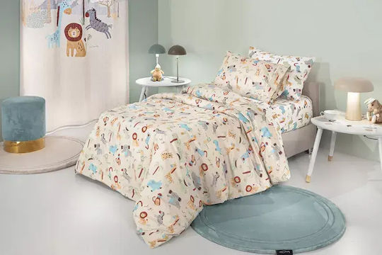 Guy Laroche Сет Единични Памучни Спални Комплекти Jungle Natural 165x250см 3 Бройки