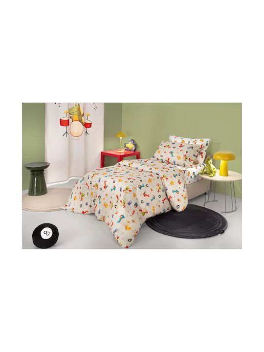 Guy Laroche Set Kids Sheets Cotton Band Natural 165x250cm 3 Pieces