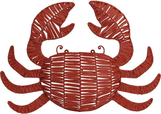 Decorativ Crab Sfoară Hârtie Cadru Metalic Roșu 43x5x30cm Kaemingk 873023-1 00056111