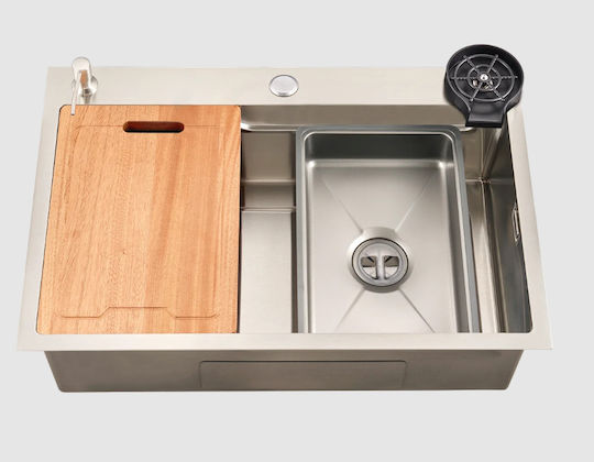 Hydra Drop-In Кухненска Мивка Inox Гладко (Сатенено Покритие) М80xШ50см Сребрист
