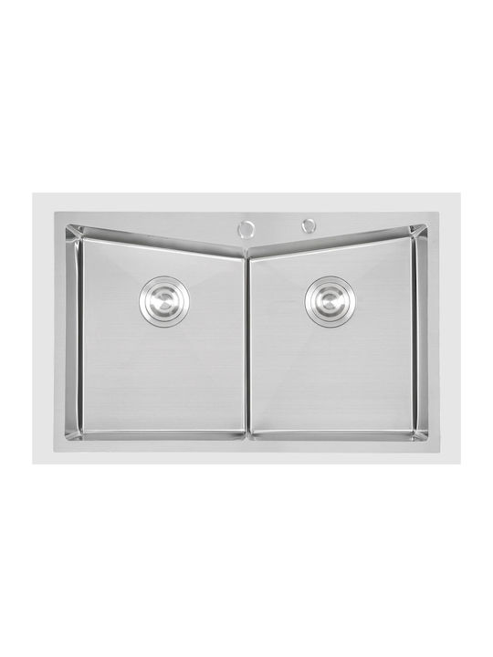 Hydra Ένθετος Νεροχύτης Inox Μ80xΠ50cm