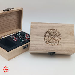 Ξυλινο Κουτι Ζαριων Barbarian Laser Εκτύπωση Κλασεις Dungeons Dragons