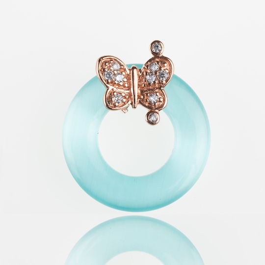 Rosen Anhänger Silber 925 Schmetterling Rose Vergoldung 18k Damen