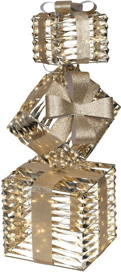 Christmas Illuminated Decorative Gift Led Metal Gold 73cm Lumineo 490419 00054747