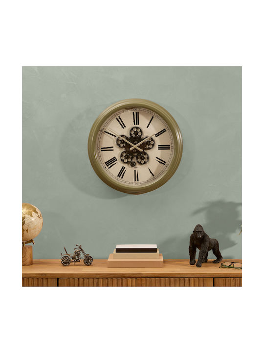 A-s Argo Silent Antique Metal Wall Clock Khaki Ø52.5cm