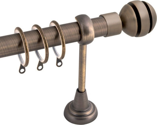BetterHome Extendable Metallic Single Curtain Pole 140-250cm Bronze