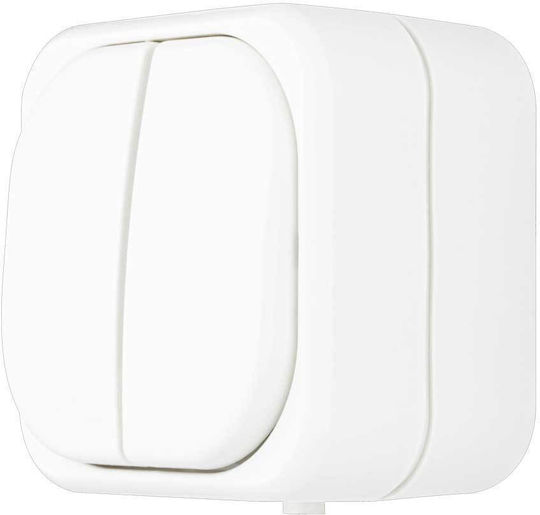 Popp Waterproof Recessed Wall Switch with Turquoise Frame