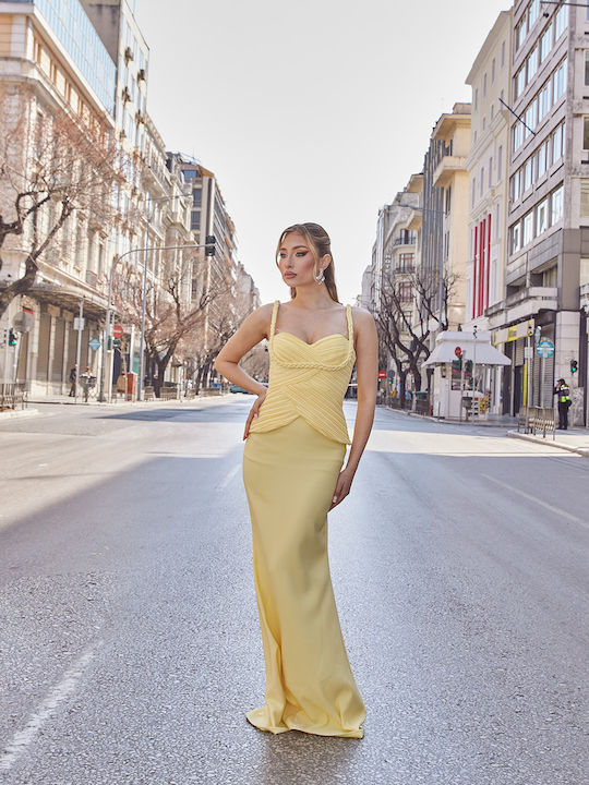 Summer Maxi Dress for Wedding and Christening Yellow