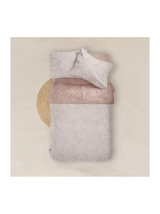 Borea Bloom Super-Double Bed Sheets Set With Rubber Hugger 160x200+40cm 4 (4 Pieces)