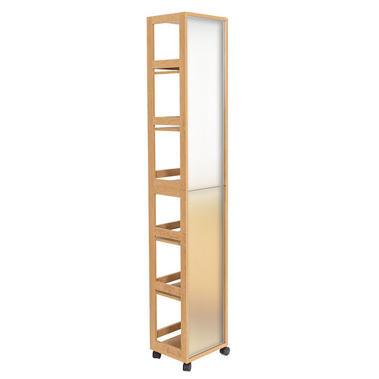 Eurocasa 9750 Badezimmer-Säulenschrank Boden mit Matte Lackierung 30x25x170cm Beige