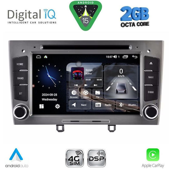 Digital IQ Ηχοσύστημα Αυτοκινήτου για Peugeot 308 2007-2012 (Bluetooth/USB/WiFi/GPS/Apple-Carplay/Android-Auto) με Οθόνη Αφής 7"