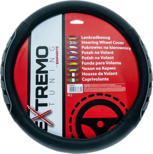 Extremo Tuning Car Steering Wheel Cover Synthetic Black with Black Stitching