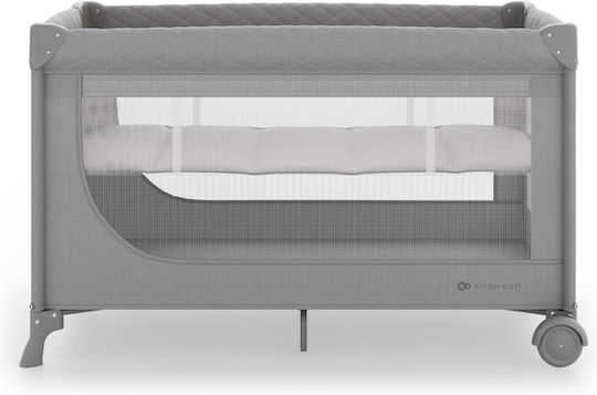 Kinderkraft Leody Кошара За Игра 2 Нива С Матрак Сив 126x76см