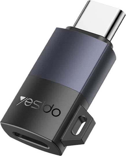 Otg Adaptor Lightning To Type-c 60w 480mbps Aluminum Alloy Yesido Silver