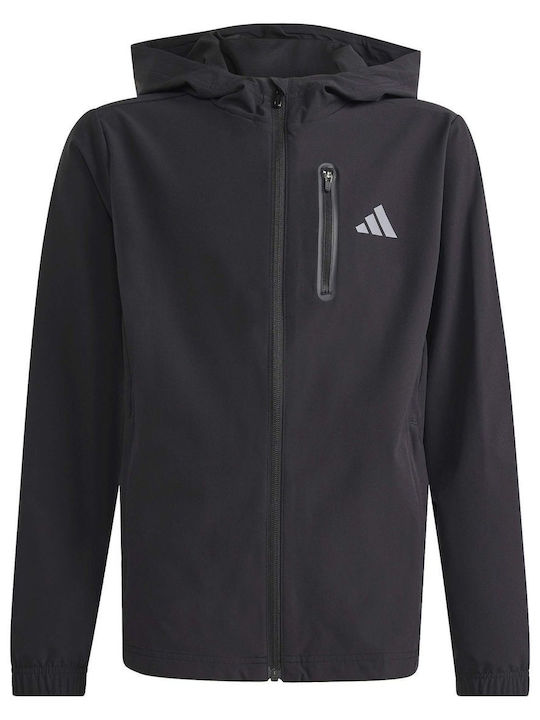 Kids Sweatshirt Cardigan with Hood Black