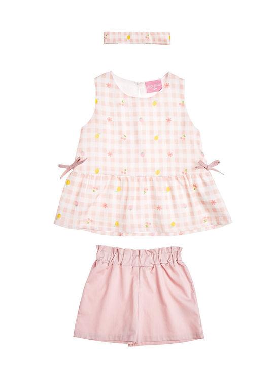 Kids Clothing Set with Shorts Summer 2 Pieces Pink