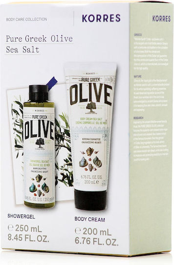 Korres Pure Greek Olive Sea Salt Σετ Περιποίησης για Ενυδάτωση & Καθαρισμό Σώματος 2τμχ