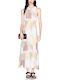 Summer Maxi Dress for Wedding and Christening Ecru Brown Yellow