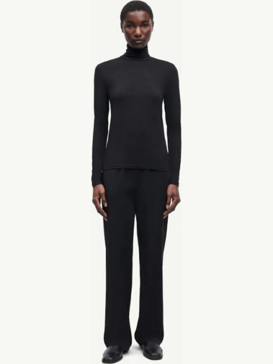 Samsoe Samsoe Women's Fabric Trousers in Straight Leg Black