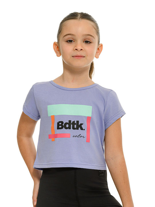 BodyTalk Παιδικό Crop Top Κοντομάνικο Μωβ