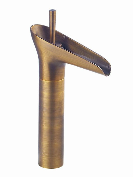 Landsh Mixing Sink Faucet Waterfall Tall Copper