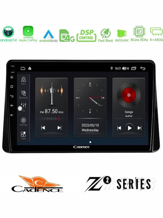 Cadence Car Audio System for Mitsubishi Eclipse Cross 2018-2023 (Bluetooth/USB/WiFi/GPS/Apple CarPlay/Android Auto) with 9" Touch Screen