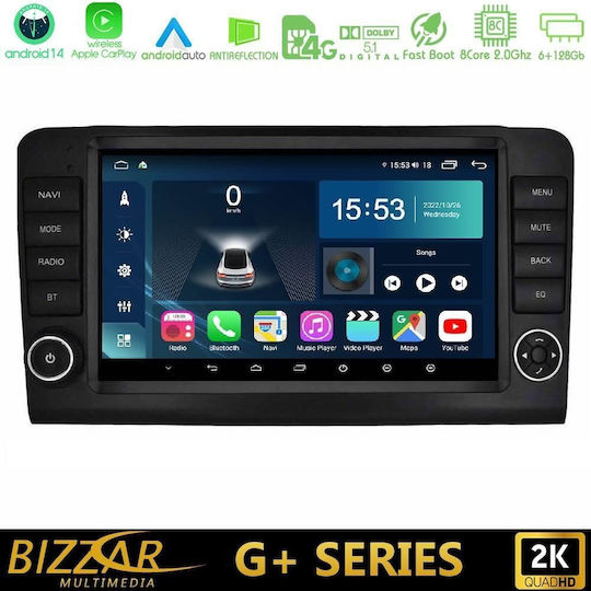 Bizzar Auto-Audiosystem für Mercedes-Benz ML / GL Klasse 2006-2011 mit Touchscreen 9" Bluetooth USB WiFi GPS Apple CarPlay Android Auto