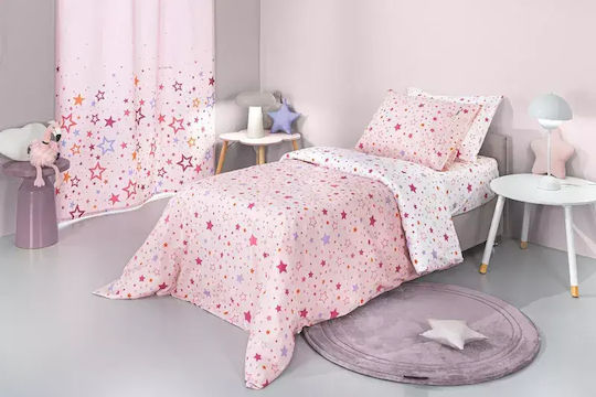Guy Laroche Σετ Σεντόνια Μονά με Λάστιχο Βαμβακερά Pink 165x250cm 3τμχ