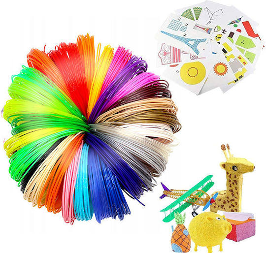 Set 50 Filamente Pentru Stilouri 3D Zola PLA 250 M 1.75mm Șabloane Incluse