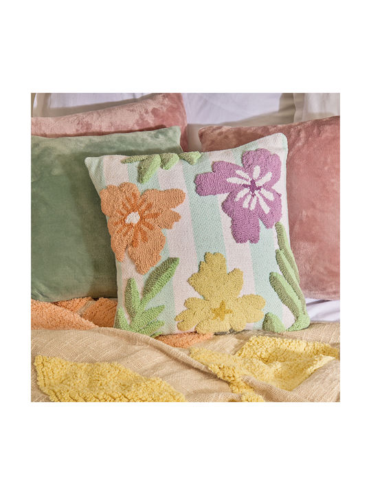 Μαξιλάρι Καναπέ A-s Fleurs από 100% Βαμβάκι Fleurs Sauvages 45x45εκ.