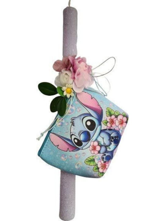 Πασχαλινή Λαμπάδα Lilo & Stitch Χειροποίητη Μωβ (Διάφορα Σχέδια)