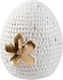 Zen Collection 52526 Osterdekorationen & Ornamente Keramik Ei Weißes Blumen Gold 11x9x13cm