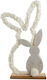 Zen Collection 52648 Πασχαλινος Υφασματινος Λαγος Λευκος Ροζ 17χ5χ31,5εκ