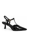 Heels with Strap & Thin Mid Heel Black SH-C639-26HH-MAVRO