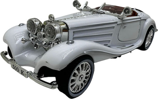 Model Vintage Mercedes 500k Alb 1/32 Lumini Sunet Uși Capote Deschise