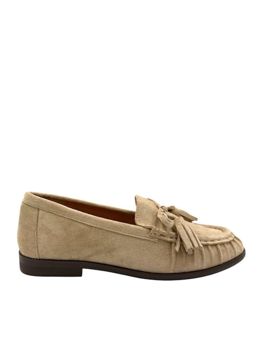 Women's Moccasins In Khaki Colour