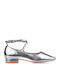 Women's Ballerina Shoes with Strap in Silver Colour