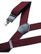 Miguel Bellido Men’s Leather Suspenders With 3.5 Cm Burgundy Blue Micro Pattern Fastenings