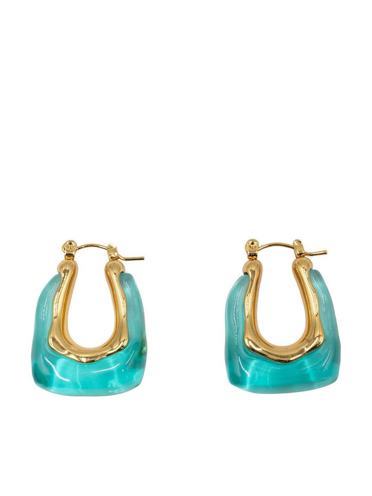 Poco Loco Earrings Hoops Made of Gold Plated Steel