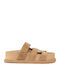 Flache Sandalen Für Damen Tabac Braun E606-TABACCO