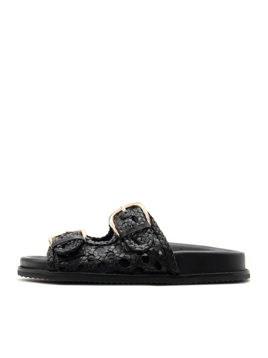 Gioseppo Leather Women's Flat Sandals Black