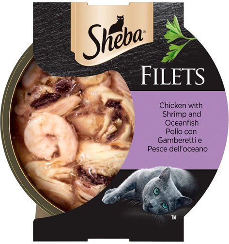 Sheba Wet Food for Adult Cats with Chicken Shrimps Fish and Tuna 60gr