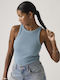 Essential Women's Sleeveless Light Blue Blouse